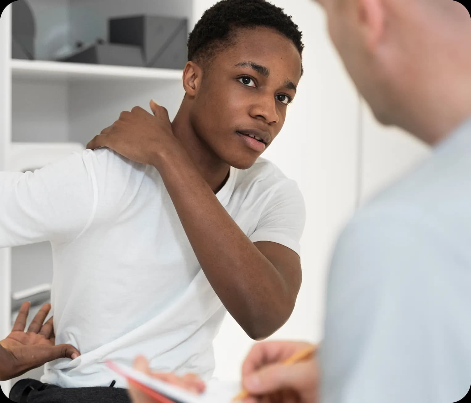 Physiotherapist conducting a treatment session