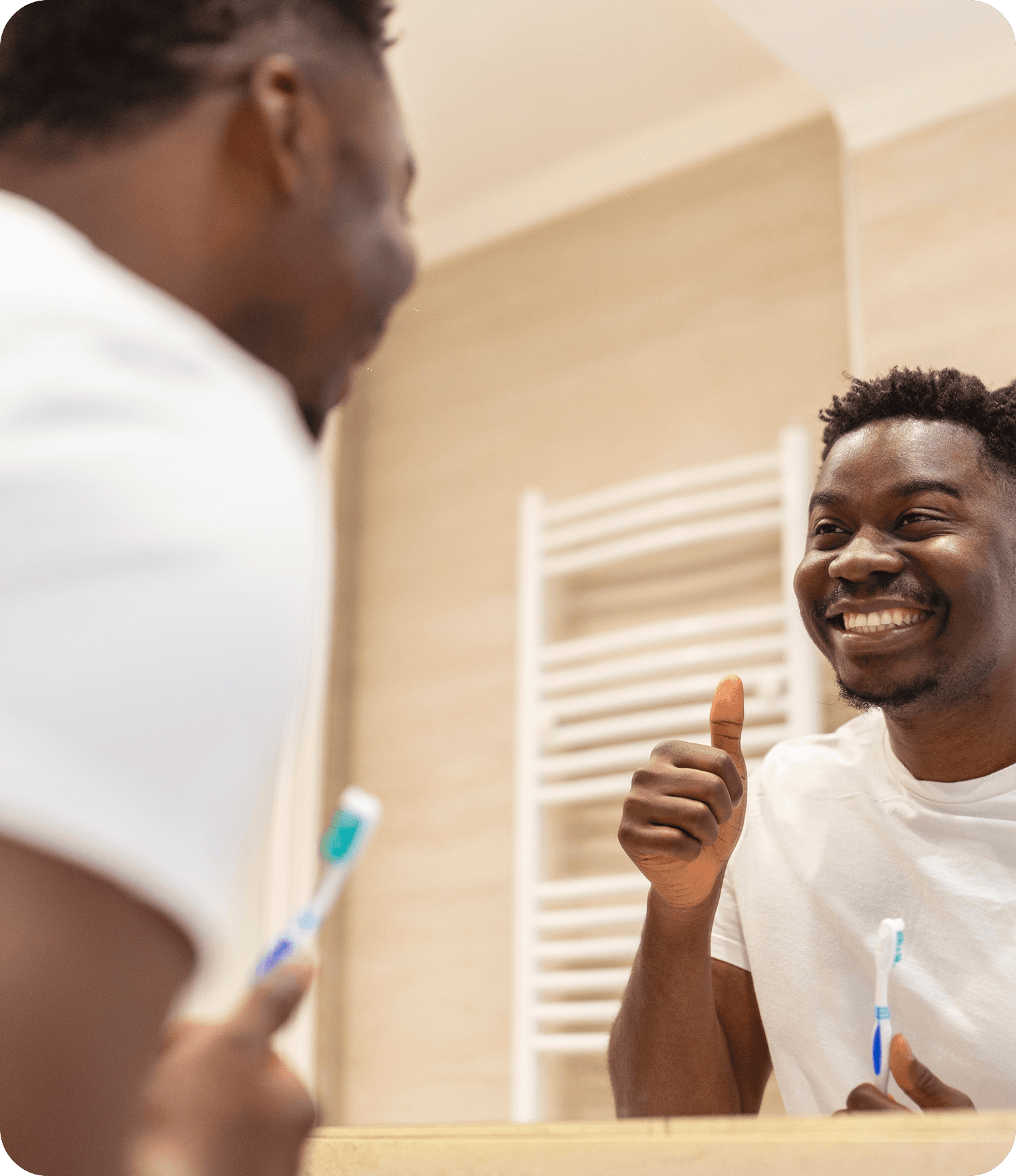Patient smiling after dental care